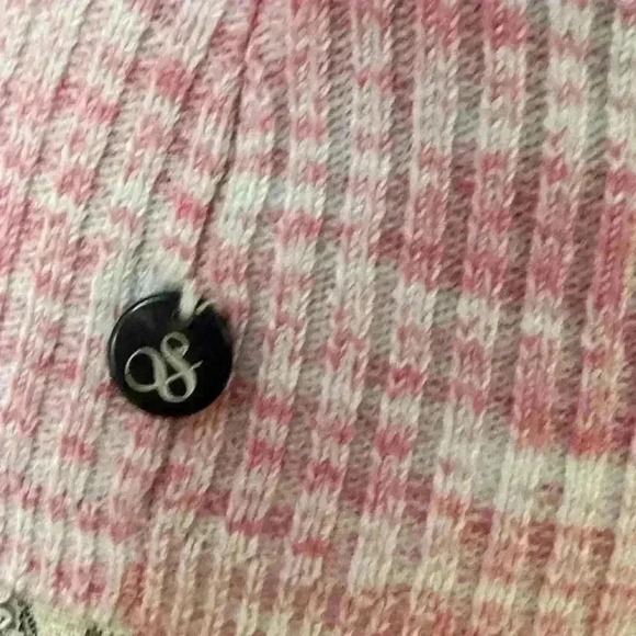 Scotch & Soda Pink/White Yarn Dyed Cardigan Knit  Sweater Size XS EUC! - Picture 11 of 13